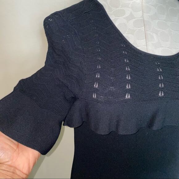 Ann Taylor Sweater dress with ruffle top, flare sleeves and flounce hem sz small - Picture 6 of 13